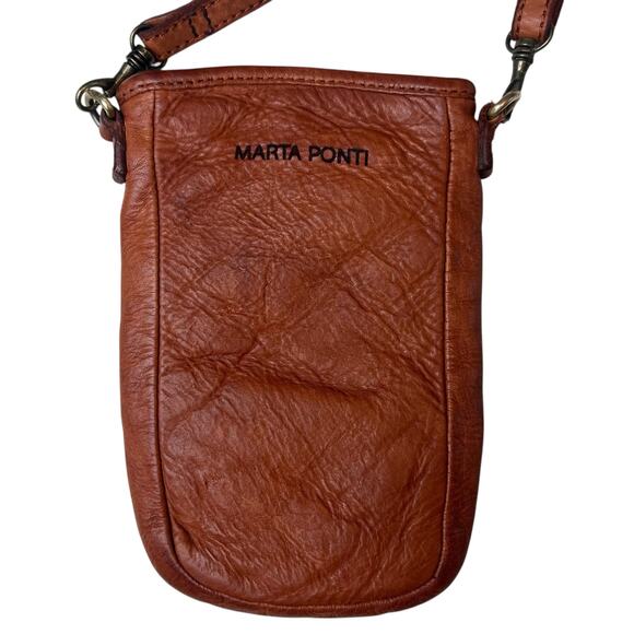 MARTA PONTI Woven Leather Boho Phone Crossbody Purse Hippie Festival Style - Picture 6 of 10